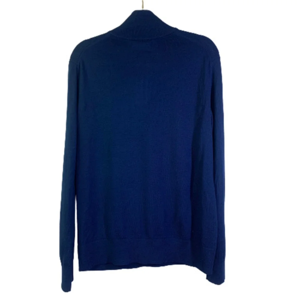 BANANA REPUBLIC Navy Blue Half-Zip Wool Pullover‎ Sweater